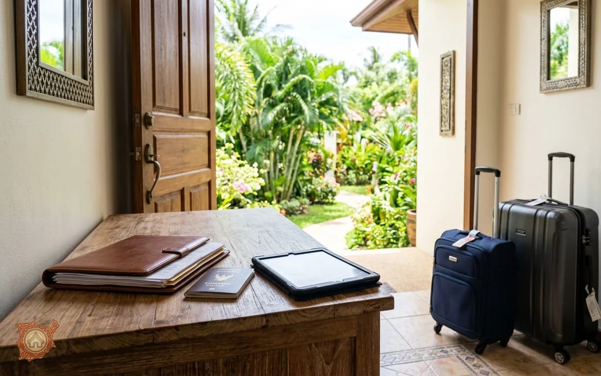 Signing a digital rental contract and moving into a home on Koh Samui