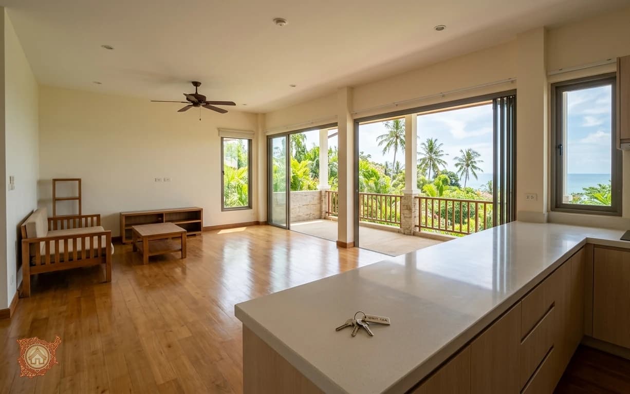 Empty clean rental property on Koh Samui after a final move out inspection