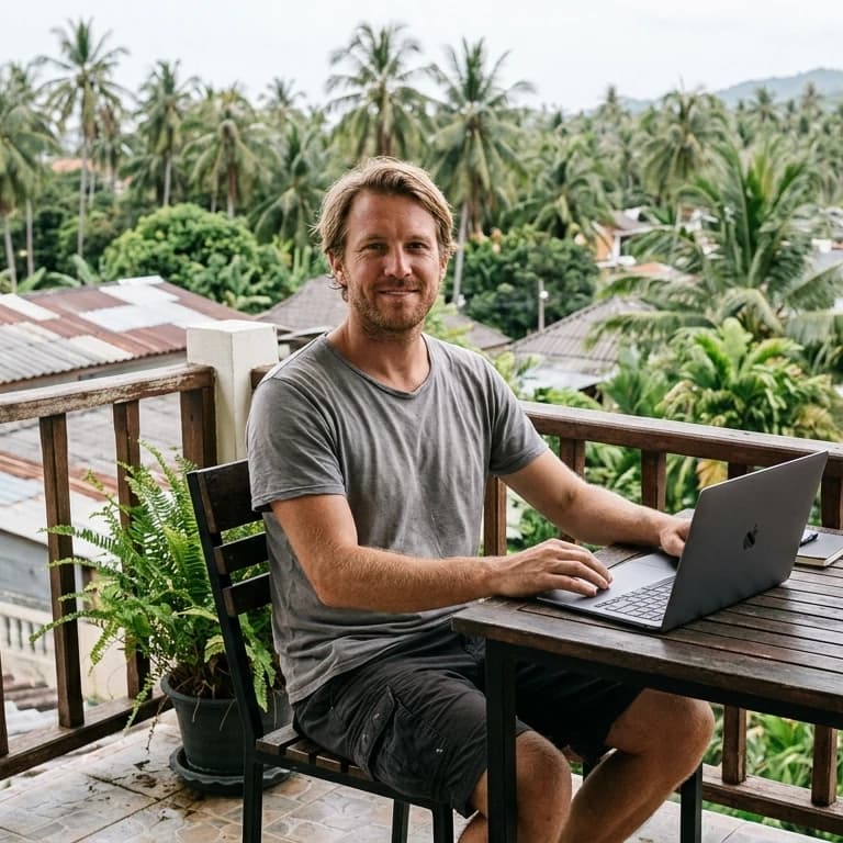Tom Ashwell, remote work writer on Koh Samui