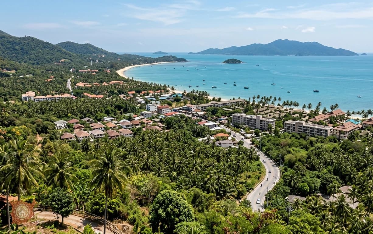 Viewpoint over the residential areas and beaches of Koh Samui