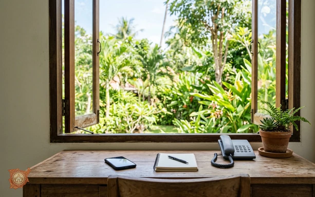 Contacting a Koh Samui rental agency by phone and message